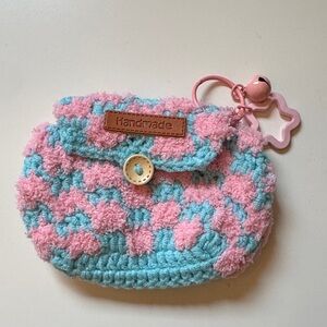 Handmade Pink and Blue Pouch